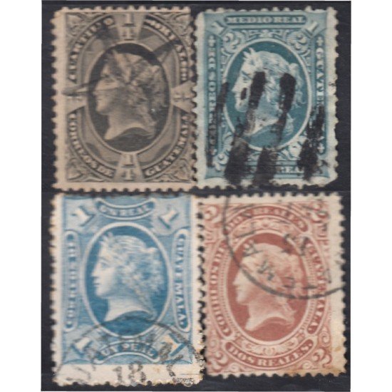 Guatemala 7/10 1875 Figura alegórica de la libertad usados Guatemala 7/10 1875 Figura alegórica de la libertad usados