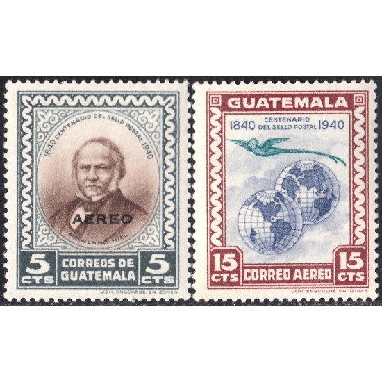 Guatemala A- 141/42 1946 Rowland Hill Centenario del sello postal UPU MNH Guatemala A- 141/42 1946 Rowland Hill Centenario del sello postal UPU MNH
