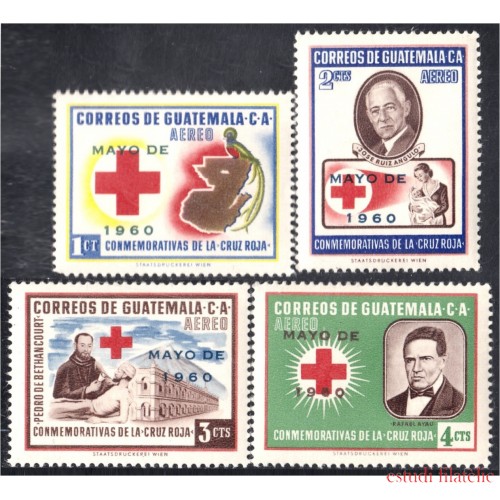 Guatemala A- 269/72 1961 Conmemorativas Cruz Roja MNH