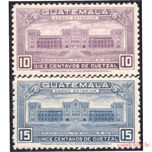 Guatemala A- 143/44 1946 Palacio Nacional MNH