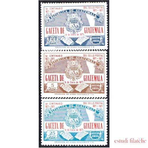 Guatemala A- 459/61 1971 1º Centenario del sello postal MNH