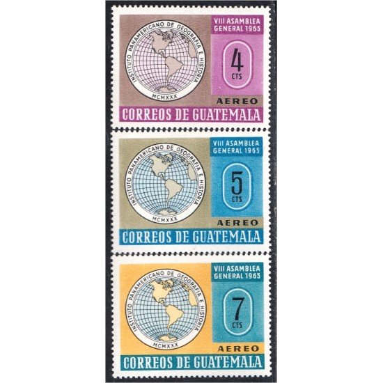 Guatemala A- 366/68 1967 Instituto Panamericano de Geografía e Historia MNH Guatemala A- 366/68 1967 Instituto Panamericano de Geografía e Historia MNH