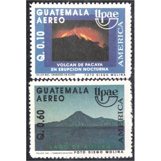 Guatemala A- 838AB 1991 América Upaep Volcán de Pacaya Lago de Atitlan MNH Guatemala A- 838AB 1991 América Upaep Volcán de Pacaya Lago de Atitlan MNH