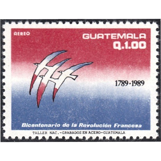 Guatemala A- 828 1989 Bicentenario de la Revolución Francesa Emisión conjunta MNH Guatemala A- 828 1989 Bicentenario de la Revolución Francesa Emisión conjunta MNH