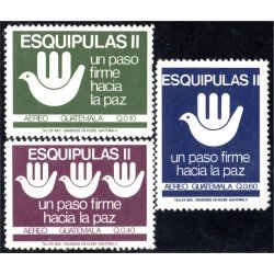 Guatemala A- 824/26 1988 Esquipulas II Un paso firme a la Paz MNH