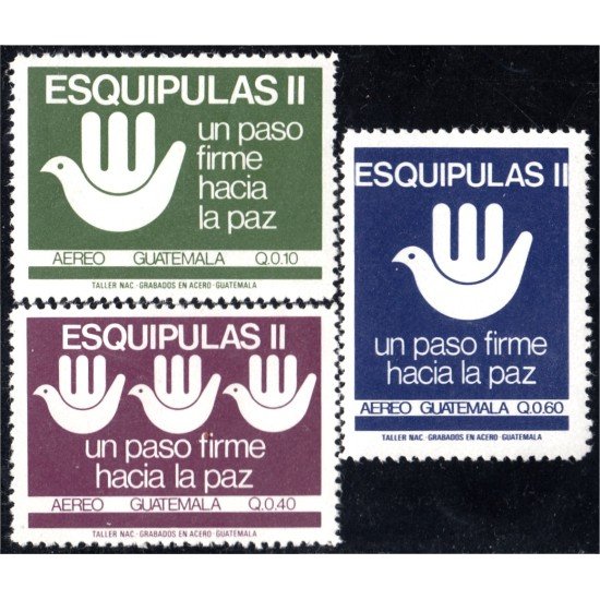 Guatemala A- 824/26 1988 Esquipulas II Un paso firme a la Paz MNH Guatemala A- 824/26 1988 Esquipulas II Un paso firme a la Paz MNH