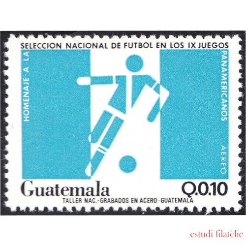 Guatemala A- 820 1987 Homenaje selección nacional de fútbol en los IX Juegos Panamericanos  MNH