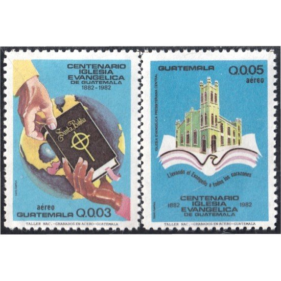Guatemala A- 760/61 1983 Centenario Iglesia Evangélica MNH Guatemala A- 760/61 1983 Centenario Iglesia Evangélica MNH