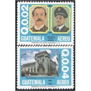 Guatemala A- 742/43 1981 Federico Toledo German Chupina Palacio de la Policía Nacional MNH