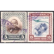 Guatemala A- 141/42 1946 Rowland Hill Centenario del sello postal  usados