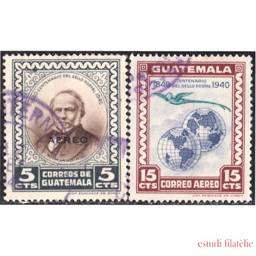 Guatemala A- 141/42 1946 Rowland Hill Centenario del sello postal  usados