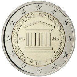 Bélgica 2017 2 € euros conmemorativos 200 Años de la Universidad de Gante Bélgica 2017 2 € euros conmemorativos 200 Años de la Universidad de Gante