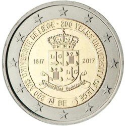 Bélgica 2017 2 € euros conmemorativos 200 Años de la Universidad de Lieja Bélgica 2017 2 € euros conmemorativos 200 Años de la Universidad de Lieja