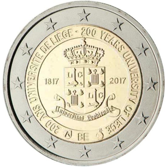 Bélgica 2017 2 € euros conmemorativos 200 Años de la Universidad de Lieja Bélgica 2017 2 € euros conmemorativos 200 Años de la Universidad de Lieja
