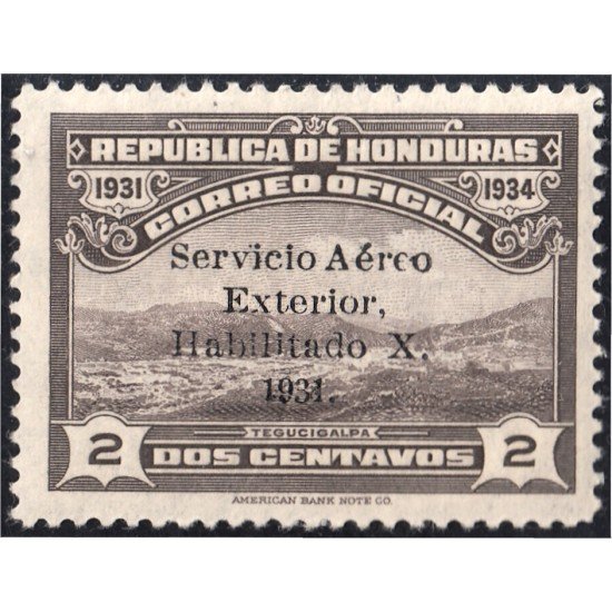 Honduras A- 48A 1932 Valle Tegucigalpa MH Honduras A- 48A 1932 Valle Tegucigalpa MH