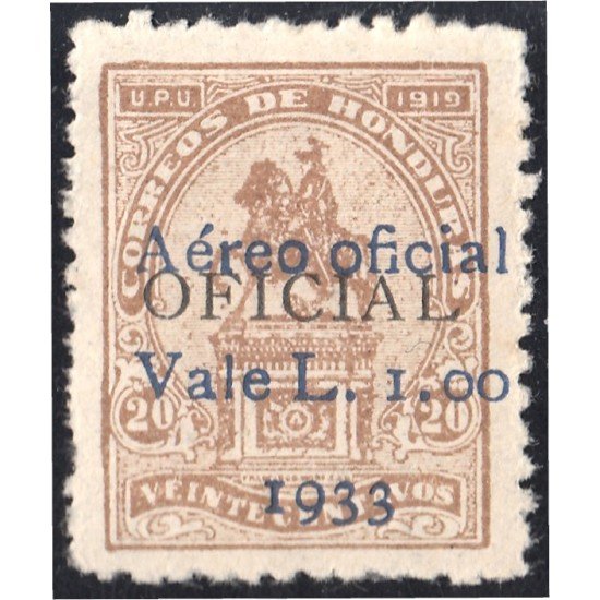 Honduras A- 68A 1933 Monumento Francisco Morazan MH sb Vale L 1 Honduras A- 68A 1933 Monumento Francisco Morazan MH sb Vale L 1