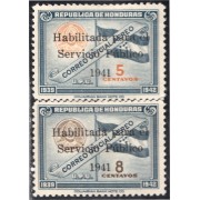 Honduras A- 102/03 1941 Unión Postal Universal Escudo y Bandera MH