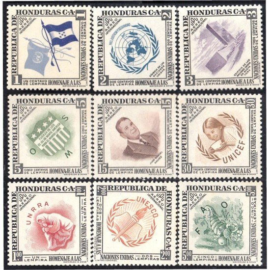 Honduras A- 198/06 1953 UNICEF y UNESCO MNH Honduras A- 198/06 1953 UNICEF y UNESCO MNH