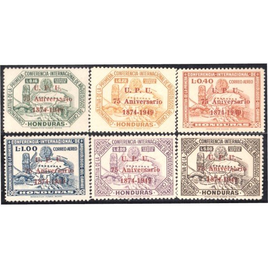Honduras A- 181/86 1951 UPU 75 aniversario 1874 - 1949 MNH Honduras A- 181/86 1951 UPU 75 aniversario 1874 - 1949 MNH