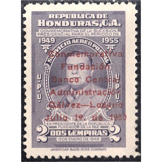 Honduras A- 180 1951 Gral. Tiburcio Cáreas MNH