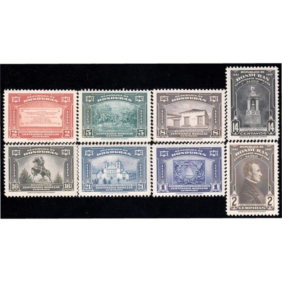 Honduras A- 111/18 1942 Francisco Morazan MNH Honduras A- 111/18 1942 Francisco Morazan MNH