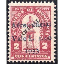 Honduras A- 70C 1933 Busto de Dionisio Herrera MNH sb Vale L sobre 2c Honduras A- 70C 1933 Busto de Dionisio Herrera MNH sb Vale L sobre 2c
