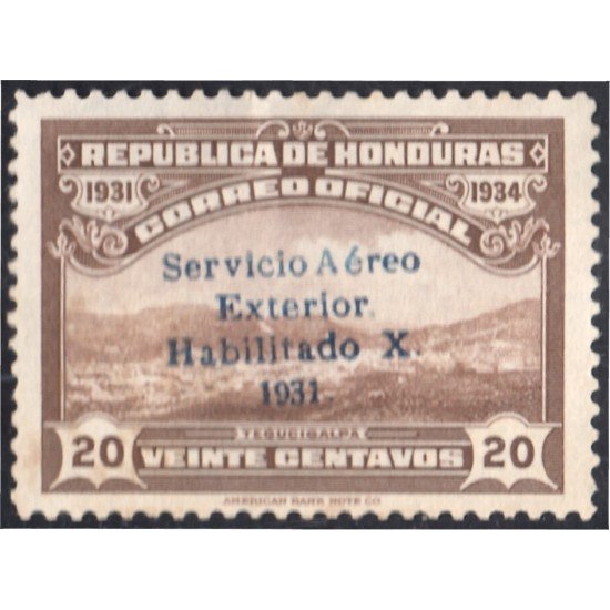 Honduras A- 53B 1932 Valle Tegucigalpa Sin goma Honduras A- 53B 1932 Valle Tegucigalpa Sin goma