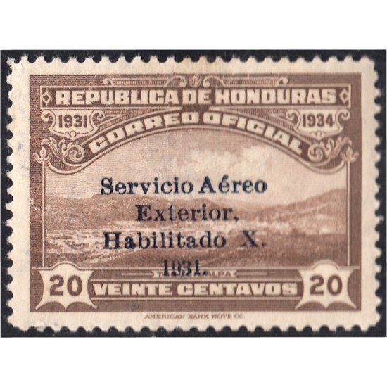 Honduras A- 53A 1932 Valle Tegucigalpa Sin goma Honduras A- 53A 1932 Valle Tegucigalpa Sin goma