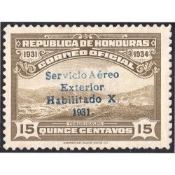 Honduras A- 52B 1932 Valle Tegucigalpa Sin goma Honduras A- 52B 1932 Valle Tegucigalpa Sin goma