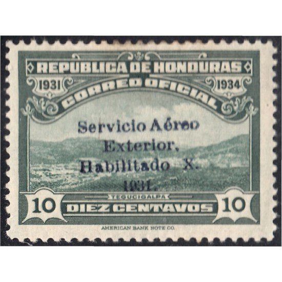 Honduras A- 51B 1932 Valle Tegucigalpa Sin goma Honduras A- 51B 1932 Valle Tegucigalpa Sin goma