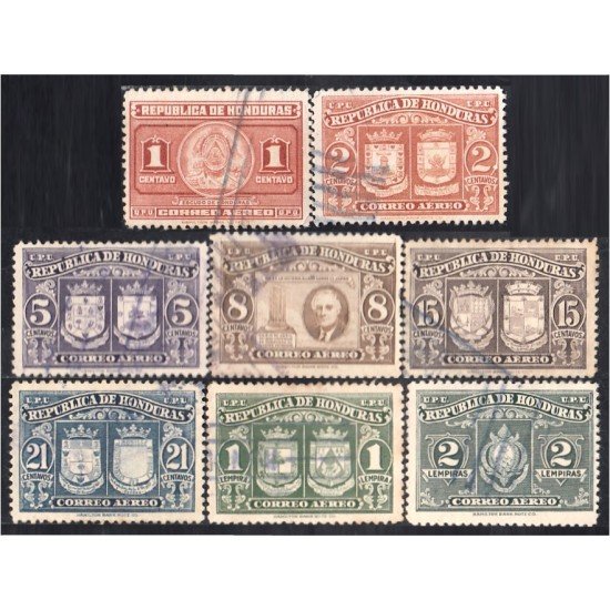 Honduras A- 146/53 1946 Escudos Franklin Roosevelt  usados