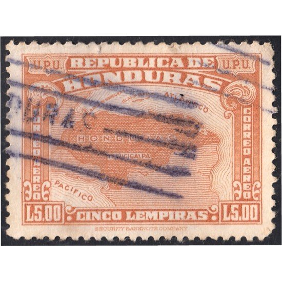 Honduras A- 135 1943 Unión Postal Universal Mapa de Honduras usados Honduras A- 135 1943 Unión Postal Universal Mapa de Honduras usados