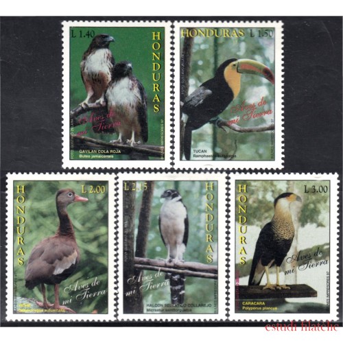 Honduras 291/95 1997 Pájaros Birds Gavilán Tucán Halcón MNH