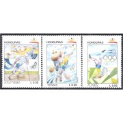 Honduras 281/83 1992 Juegos olímpicos de Verano Atletismo Tennis Fútbol MNH