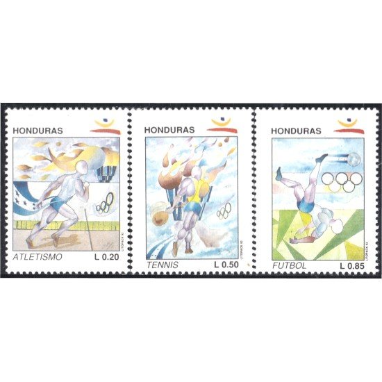 Honduras 281/83 1992 Juegos olímpicos de Verano Atletismo Tennis Fútbol MNH Honduras 281/83 1992 Juegos olímpicos de Verano Atletismo Tennis Fútbol MNH