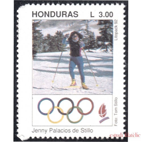 Honduras 280a 1992 Juegos olímpicos de invierno Albertville Jenny Palacios de Stillo MNH