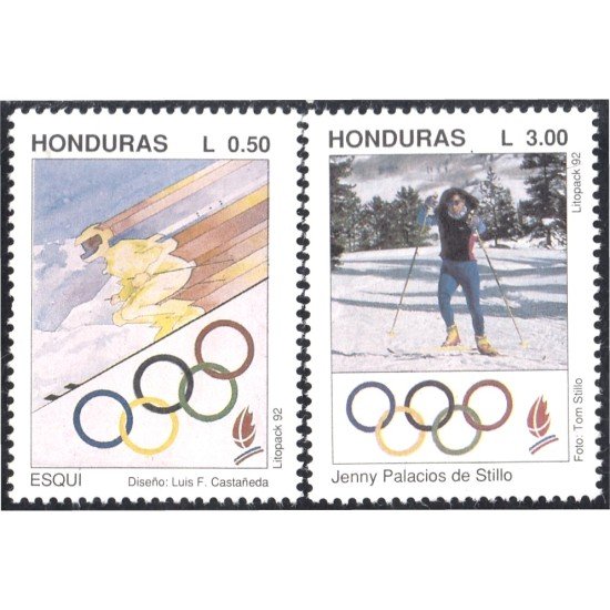 Honduras 279/80 1992 Juegos olímpicos de invierno Albertville MNH Honduras 279/80 1992 Juegos olímpicos de invierno Albertville MNH