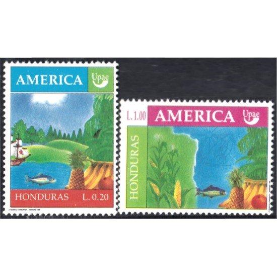 Honduras 277/78 1990 América Upae Paisajes MNH Honduras 277/78 1990 América Upae Paisajes MNH