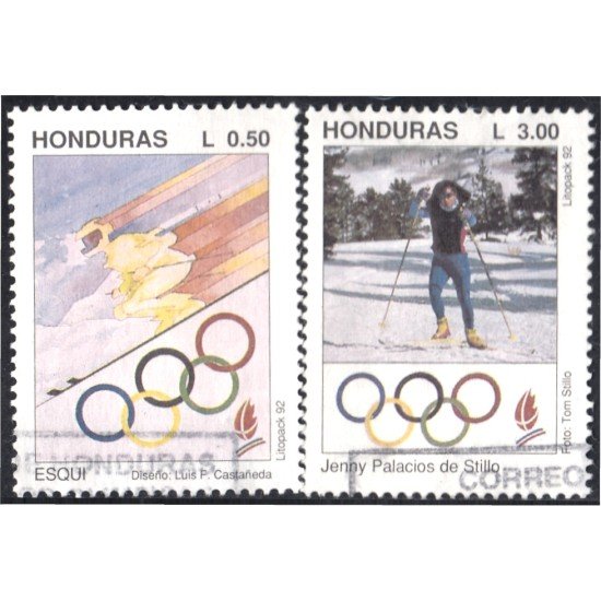 Honduras 279/80 1992 Juegos olímpicos de invierno Albertville usados Honduras 279/80 1992 Juegos olímpicos de invierno Albertville usados