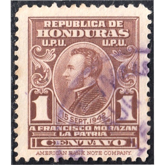 Honduras 260 1942 Centenario de la muerte de Francisco Morazan usados Honduras 260 1942 Centenario de la muerte de Francisco Morazan usados