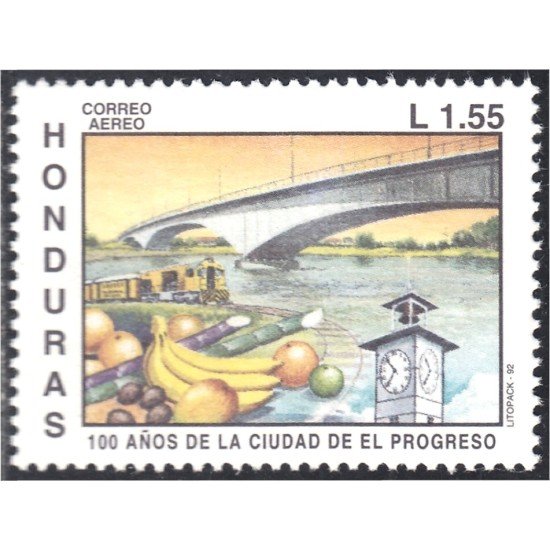 Honduras A- 795 1992 100 Años de la Ciudad del Progreso MNH Honduras A- 795 1992 100 Años de la Ciudad del Progreso MNH