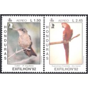 Honduras A- 792/93 1992 Exfilna 92 Pájaros Birds MNH