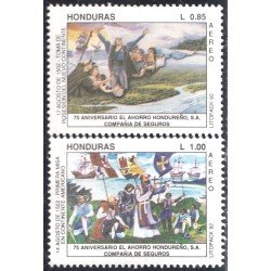 Honduras A- 783/84 1992 75 Aniversario de El Ahorro Compañía de Seguros MNH