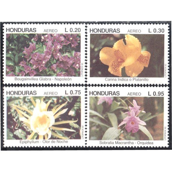 Honduras A- 779/82 1992 Flora Flores Flowers MNH Honduras A- 779/82 1992 Flora Flores Flowers MNH