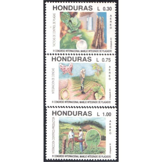 Honduras A- 769/71 1991 IV Congreso Internacional Manejo Integrado de Plagas insectos MNH Honduras A- 769/71 1991 IV Congreso Internacional Manejo Integrado de Plagas insectos MNH
