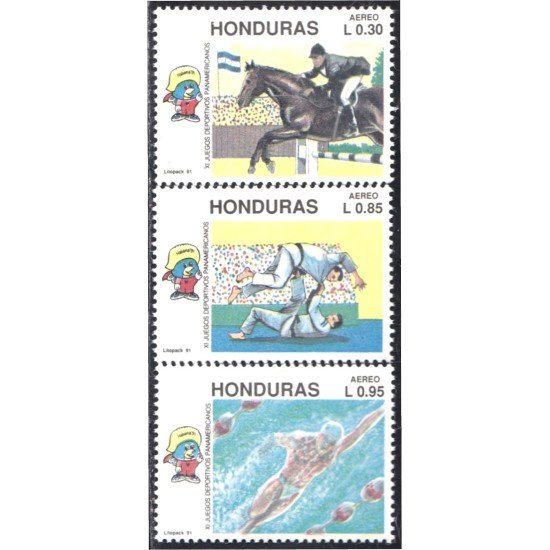 Honduras A- 763/65 1991 XI Juegos Deportivos Panamericanos MNH Honduras A- 763/65 1991 XI Juegos Deportivos Panamericanos MNH