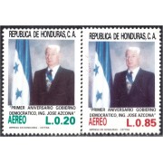 Honduras A- 708/09 1987 Presidente José Azcona MNH