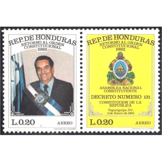 Honduras A- 686/87 1984 Constitución de la República Presidente Roberto Suazo MNH Honduras A- 686/87 1984 Constitución de la República Presidente Roberto Suazo MNH