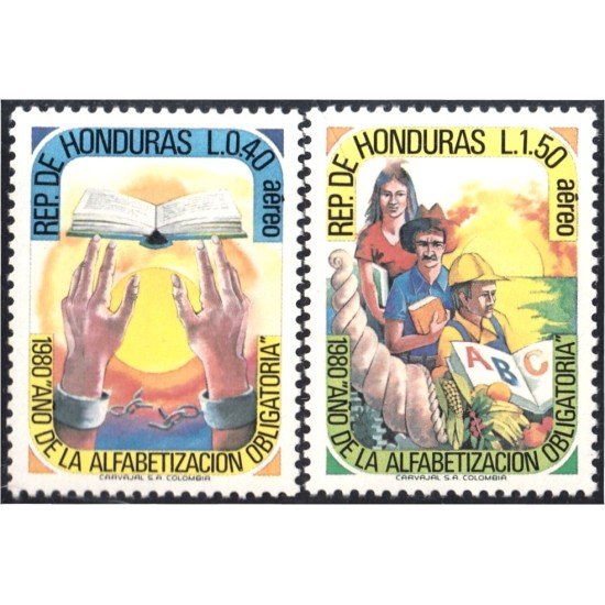 Honduras A- 682/83 1983 Año de la alfabetización obligatoria MNH Honduras A- 682/83 1983 Año de la alfabetización obligatoria MNH