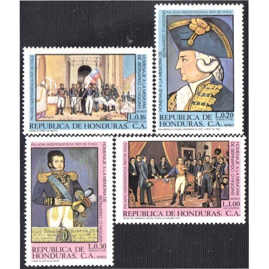 Honduras A- 657/60 1981 Homenaje a la memoria de Bernardo O´Higgins MNH Honduras A- 657/60 1981 Homenaje a la memoria de Bernardo O´Higgins MNH